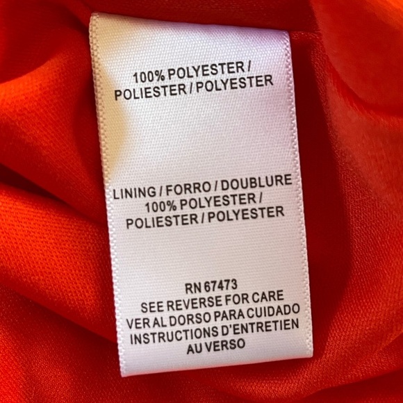 NWT Taylor Sleeveless Shoulder Tie Orange Swirl Design MIDI Dress Size Small - Picture 9 of 12